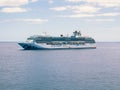 Bimini, Bahamas - 03 April 2020: meeting Regal Princess and Coral Princess cruise ships in open sea to exchange provision