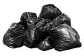 Bin bag garbage, Bin,Trash, Garbage, Rubbish, Plastic Bags pile isolated on background white