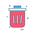 Bin dustbin full garbage recycle trash icon vector design