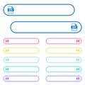 Bin file format icons in rounded color ghost buttons Royalty Free Stock Photo
