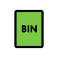 BIN file icon line isolated on white background. Black flat thin icon on modern outline style. Linear symbol and editable stroke. Royalty Free Stock Photo