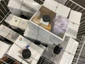 A bin of Google Nest Hub Home devices display at Best Buy in Orlando, Florida