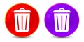 Bin icon glossy round buttons illustration Royalty Free Stock Photo