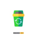 Bin icon in isolated on white background. for your web site design, logo, app, UI. Vector graphics illustration and editable Royalty Free Stock Photo