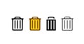 Bin icon set in different styles Royalty Free Stock Photo
