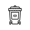 Black line icon for Bin, trash and garbage Royalty Free Stock Photo