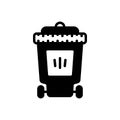 Black solid icon for Bin, trash and basket Royalty Free Stock Photo