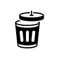 Black solid icon for Bin, trash and recycle Royalty Free Stock Photo
