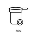 Bin icon. Trendy modern flat linear vector Bin icon on white background from thin line Cleaning collection