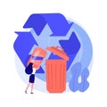 Bin for recyclable waste vector concept metaphor. Royalty Free Stock Photo