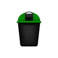 Bin, Recycle green small bin for waste isolated on white background, Green bin with recycle waste symbol, Front view of recycle Royalty Free Stock Photo