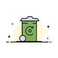 Bin, Recycling, Energy, Recycil bin  Business Flat Line Filled Icon Vector Banner Template Royalty Free Stock Photo