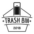 Bin trash logo, simple black style