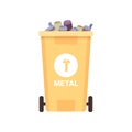 Bin waste for sorting and separating metal dustbin