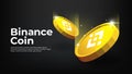 Binance BNB coin banner. BNB cryptocurrency concept banner background Royalty Free Stock Photo