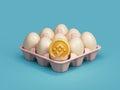 Binance Crypto Broken Open Crack Egg Tray Box 3D Illustration