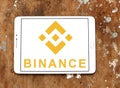 Binance cryptocurrency exchange logo Royalty Free Stock Photo