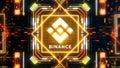 Binance cryptocurrency exchange platform sign. Trading on blockchain technology
