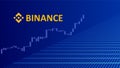 Binance cryptocurrency stock market name with logo on abstract digital background.