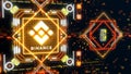 Binance exchange market symbol concept. Blockchain trading technology