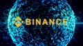 Binance is a finance exchange market. Crypto Currency background concept.