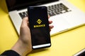 Binance is a finance exchange market. Crypto Currency background concept. Cryptocurrency BNB Binance coin