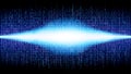 Binary abstract background with bright radiance in the digital space, glowing cloud of big data