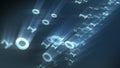 Binary bits and bytes computer numbers particles. 3D rendering Royalty Free Stock Photo