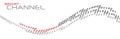 Binary channel by ones and zeros. Digital data flow