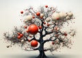 Binary Closeup Tree Balls Graphs: Digital Ecosystem Modeling Con Royalty Free Stock Photo