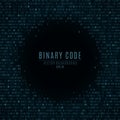 Binary code. Abstract background. Falling blue glowing numbers. Global network. High technologies, programming, sci-fi. Hacking sy Royalty Free Stock Photo