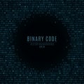 Binary code. Abstract background. Falling blue glowing numbers. Global network. High technologies, programming, sci-fi. Hacking sy Royalty Free Stock Photo