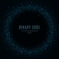 Binary code. Abstract banner. Falling blue glowing numbers. Global network. High technologies, programming, sci-fi. Hacking system Royalty Free Stock Photo
