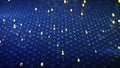 Binary code array with glowing blue symbols 3D render Royalty Free Stock Photo