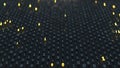 Binary code array with glowing symbols 3D render Royalty Free Stock Photo