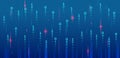 Binary code, artificial intelligence. Program code. Computer background of numbers. Flying data illustration. Analytics, sorting, Royalty Free Stock Photo