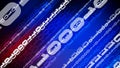 Binary code backdrop with abstract blue and red binary numbers technology concept for cyber security, machine learning, and data Royalty Free Stock Photo