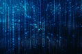 Flowing number one and zero text in binary code format in technology background Royalty Free Stock Photo