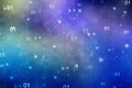 and zero text in binary code format in technology background. Internet Big data Concept Royalty Free Stock Photo