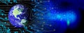 Binary Code Background, Digital Abstract technology background. Java, coding. Royalty Free Stock Photo