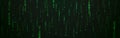 Binary code background with falling digits. Futuristic green matrix. Abstract data stream. Glowing running numbers Royalty Free Stock Photo