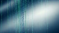 Binary code background with falling green numbers zero one Royalty Free Stock Photo