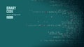 Binary Code Background Vector. Algorithm Binary, Data Code, Decryption And Encoding, Row Matrix Royalty Free Stock Photo
