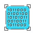 binary code big data color icon vector illustration Royalty Free Stock Photo
