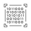 binary code big data line icon vector illustration Royalty Free Stock Photo