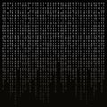 Binary code on a black background. algorithm, encryption, encoding matrix.