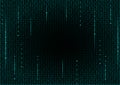 Binary code black and cyan blue background. Royalty Free Stock Photo