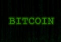 Binary code black and green background. Bitcoin. Royalty Free Stock Photo