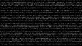 Binary code black and white background with digits on screen. Format 16:9 Royalty Free Stock Photo