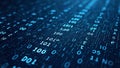 Binary code on a dark blue background. 3d rendering toned image. Royalty Free Stock Photo